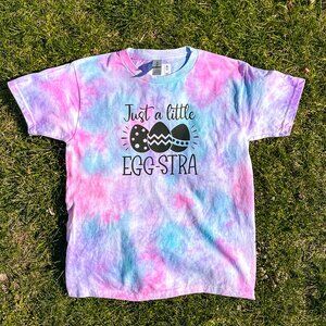 Child Small (6-8) Just a Little Egg-stra Pastel Random Tie-Dye T-Shirt
